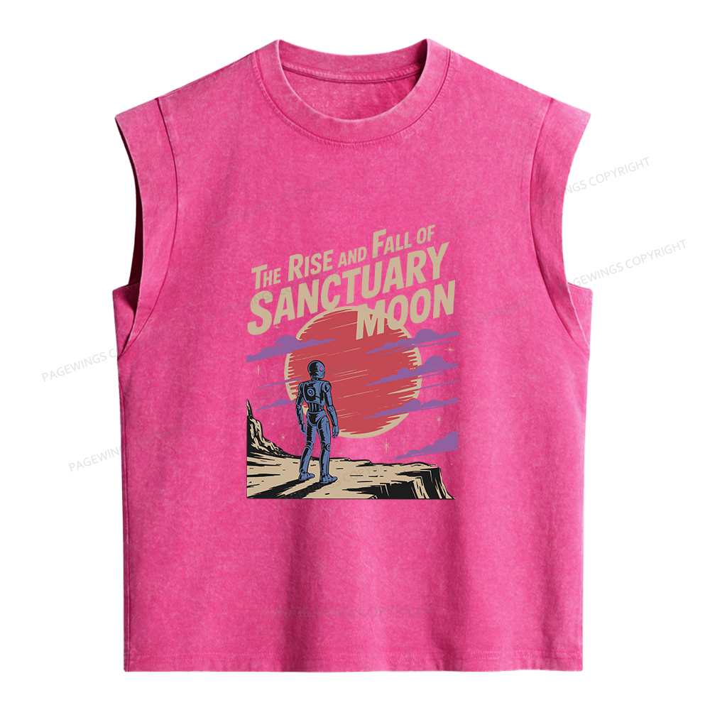 Pagewings The Rise And Fall Of Sanctuary Moon Women's Washed Tank Top