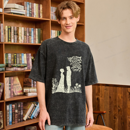 Pagewings Literary Book Lover Unisex Washed T-shirt