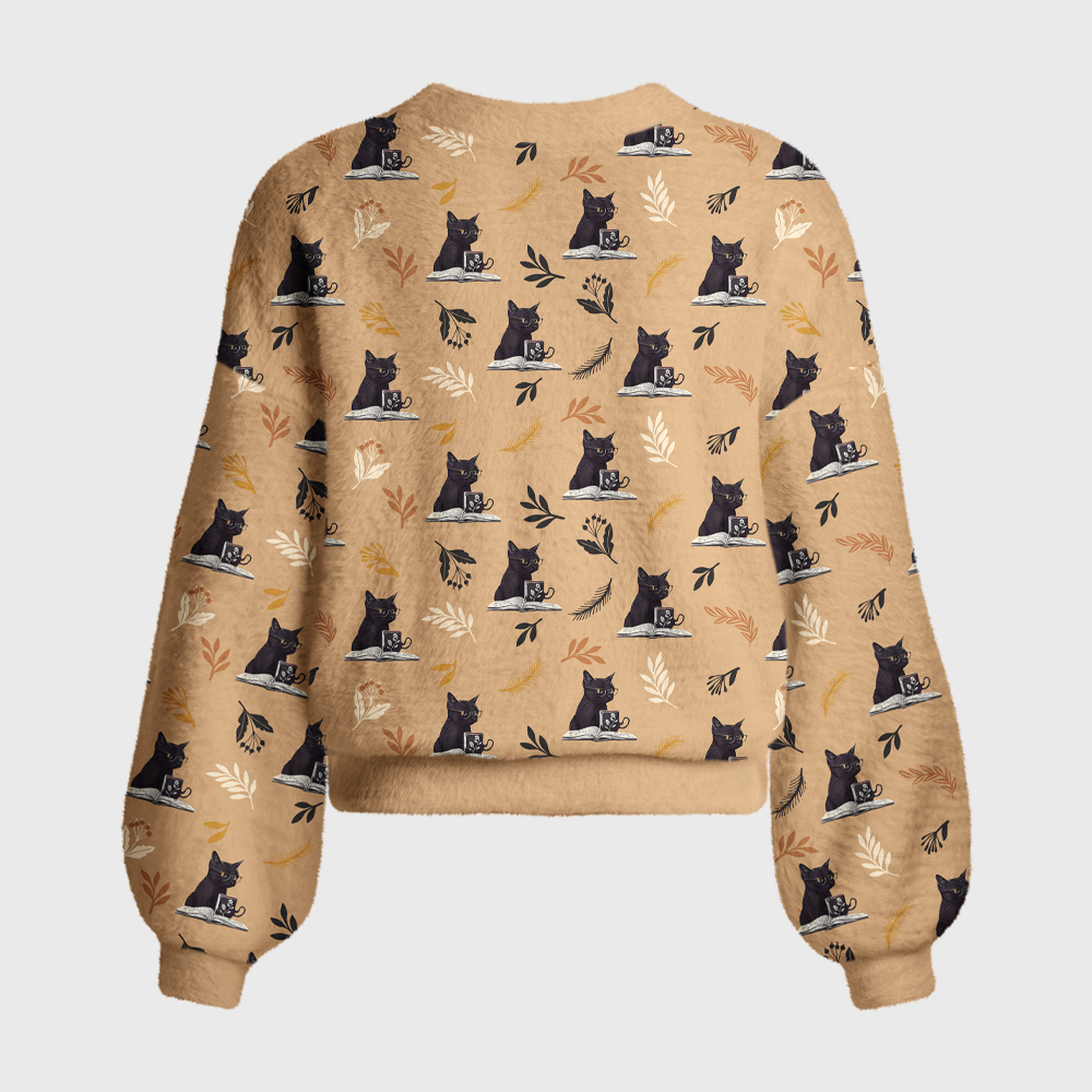 Pagewings Reading Cat 7004X Women's Cardigan Sweater