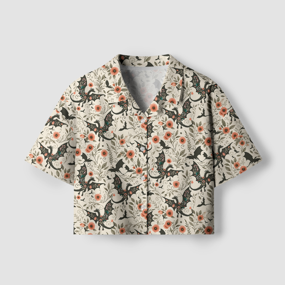 Pagewings Fantasy Books Dragons Women's Camp Shirt