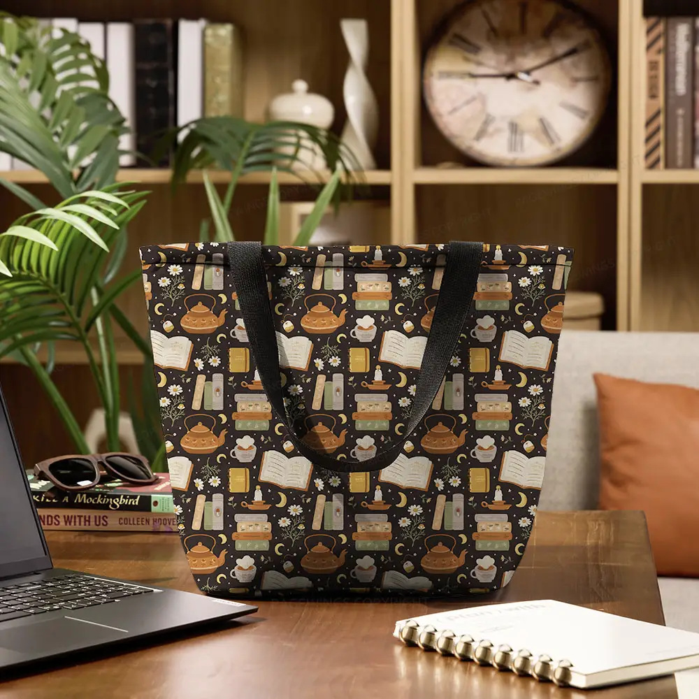 Pagewings It's A Good Day To Read A Book Large Zippered Tote Bag