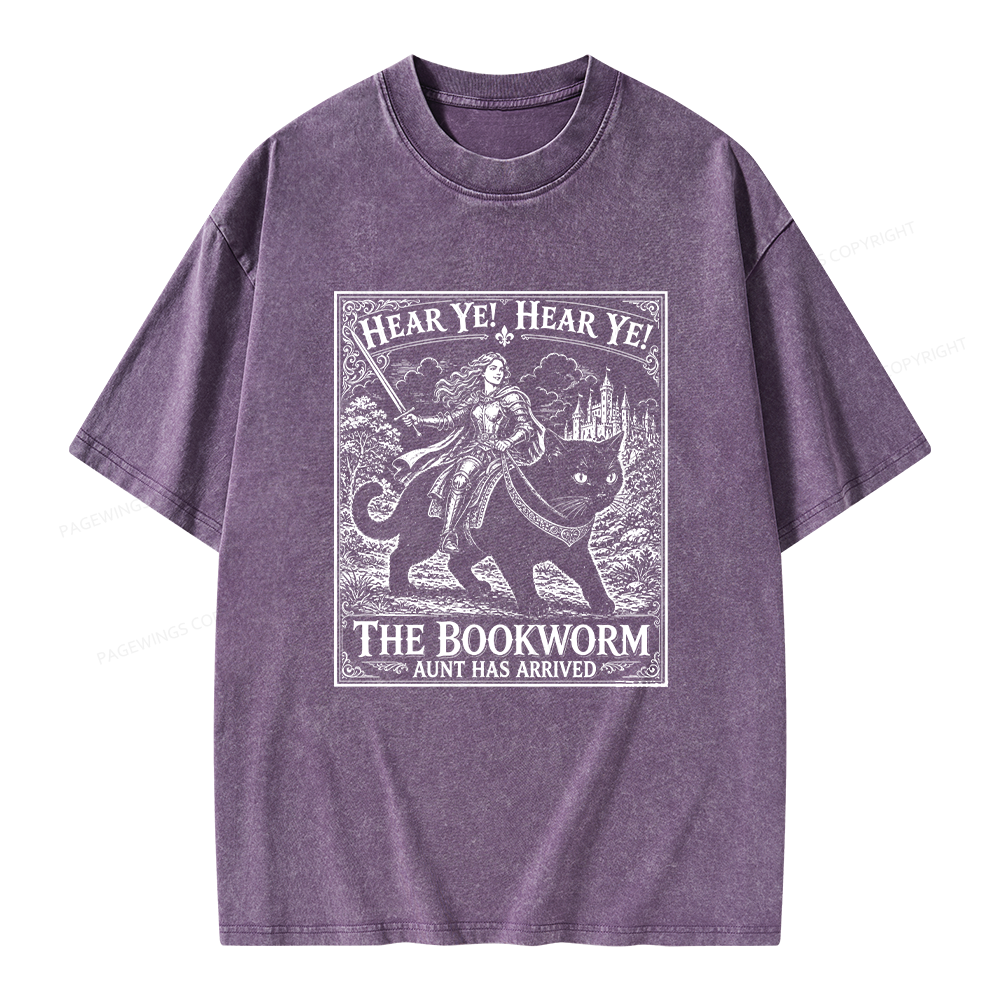 Pagewings Bookworm Knight Riding Unisex Washed T-shirt