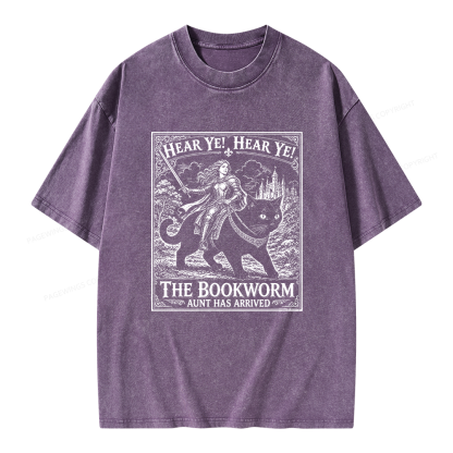 Pagewings Bookworm Knight Riding Unisex Washed T-shirt
