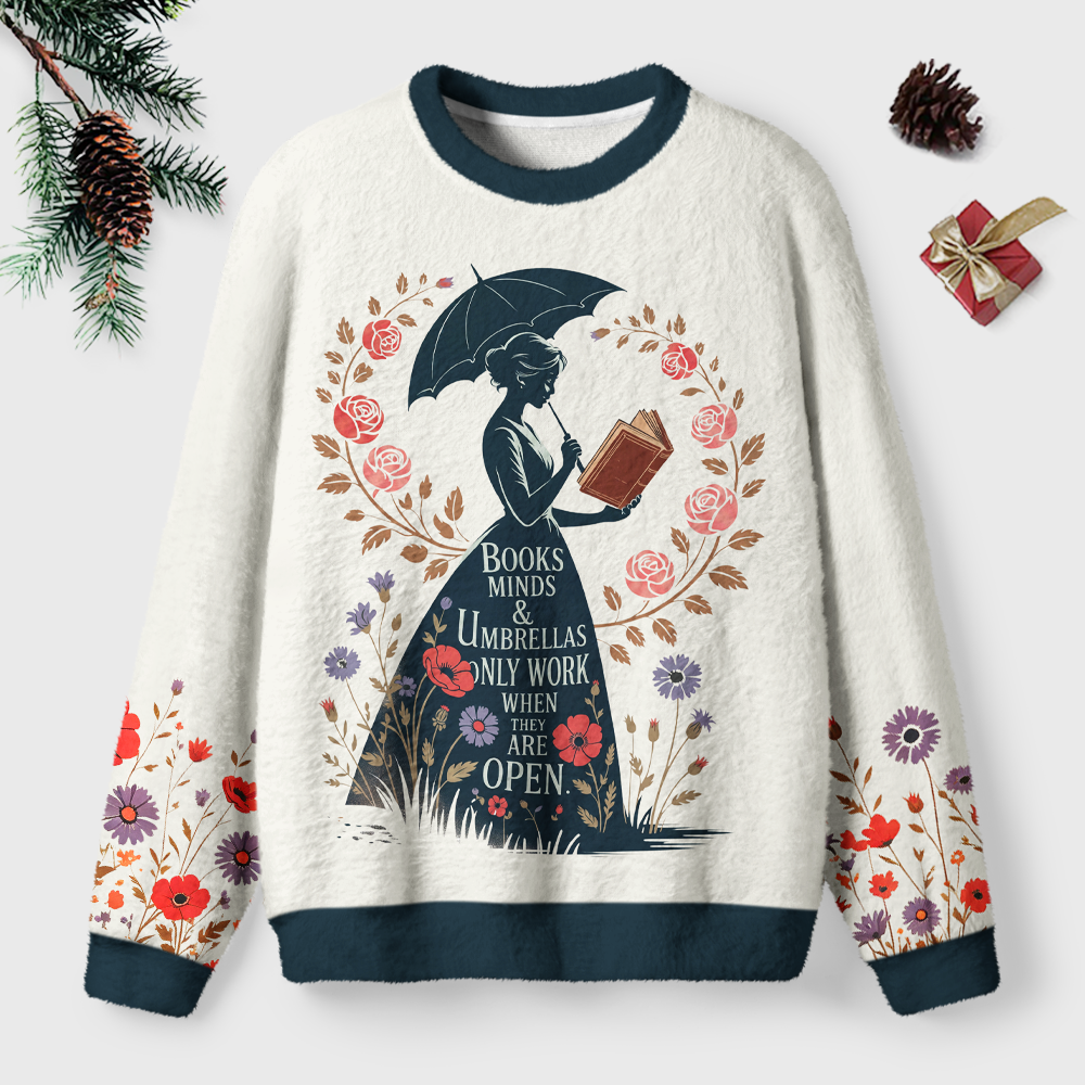 Pagewings Books Minds Unisex Ugly Light Knit Sweatshirt