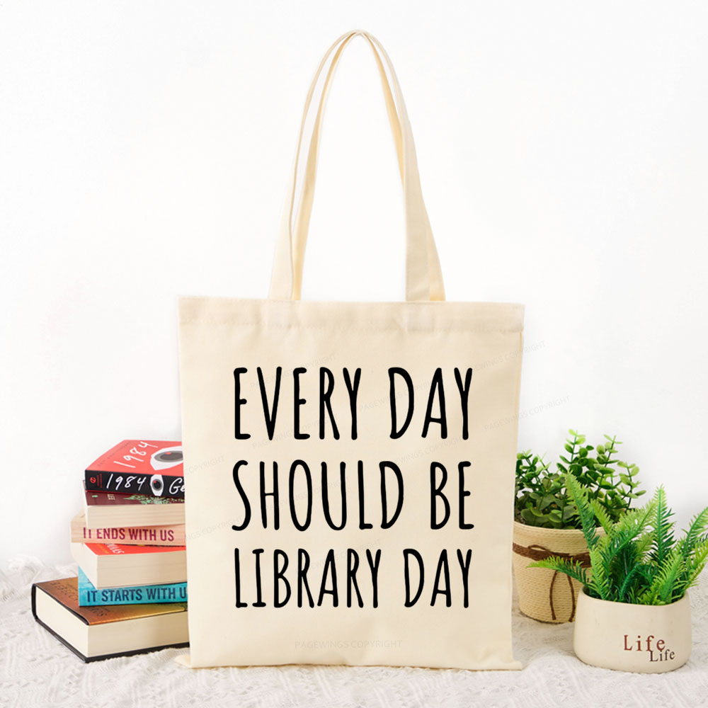Pagewings Library Day Media Specialist Tote Bag