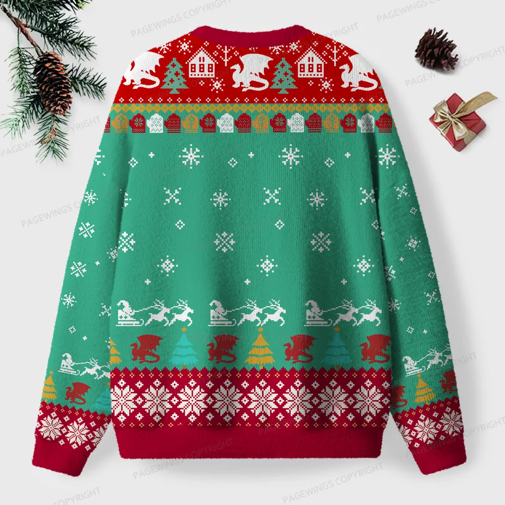 Pagewings Read Books Be Kind Stay Weird Unisex Ugly Knit Sweatshirt