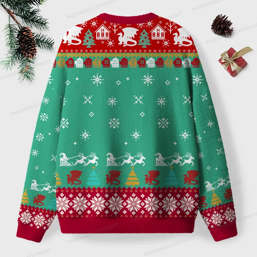 Pagewings Read Books Be Kind Stay Weird Unisex Ugly Knit Sweatshirt