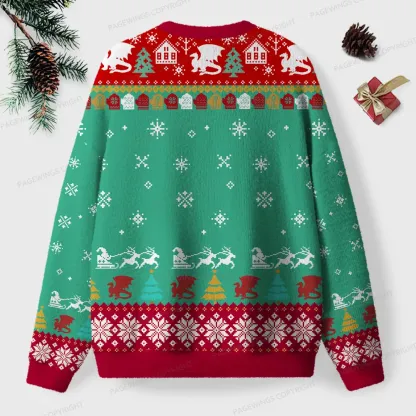 Pagewings Read Books Be Kind Stay Weird Unisex Ugly Knit Sweatshirt