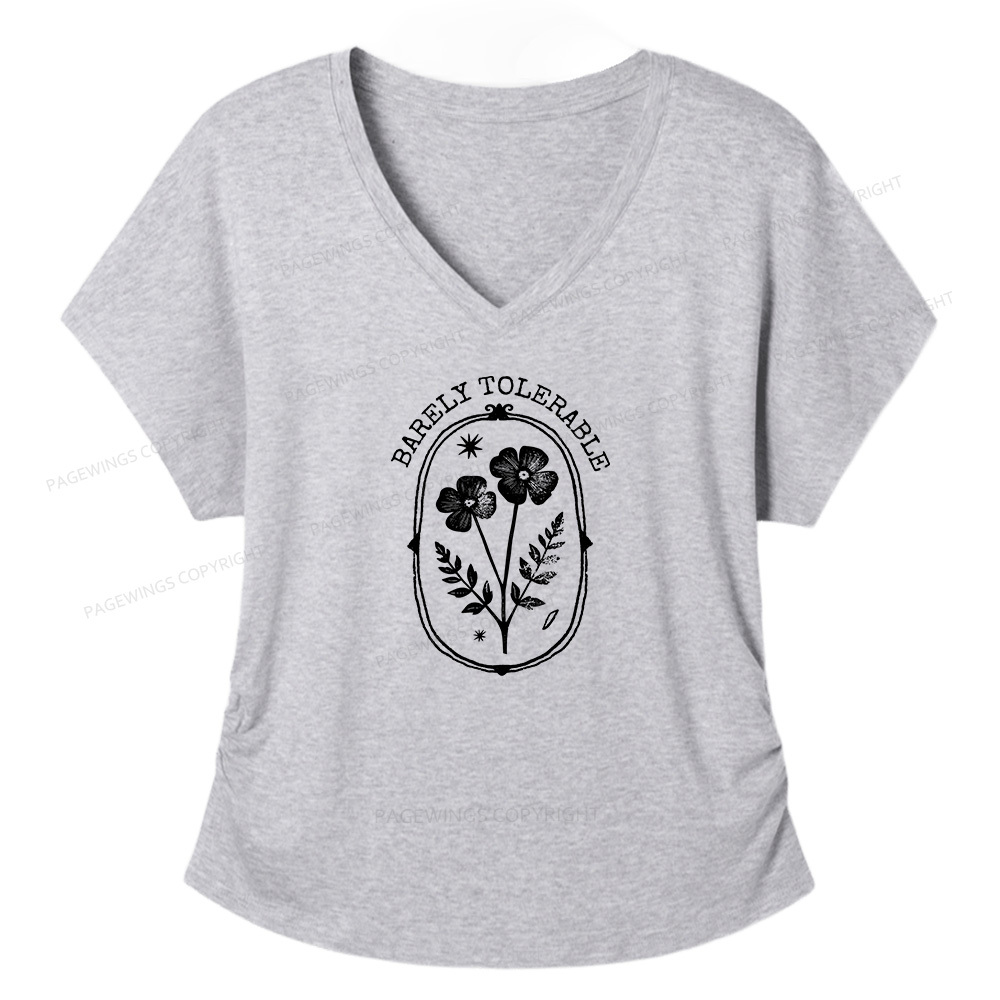 Pagewings Barely Tolerable Soft Women's Modal V-neck T-shirt