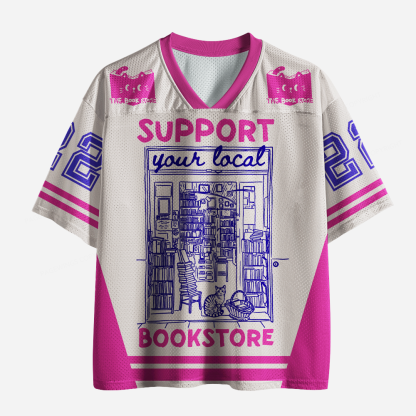 Pagewings Support Your Local Bookstore Unisex Mesh Jersey