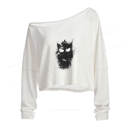 Pagewings This Is An Outrage Slouchy Long Sleeve Off Shoulder T-shirt