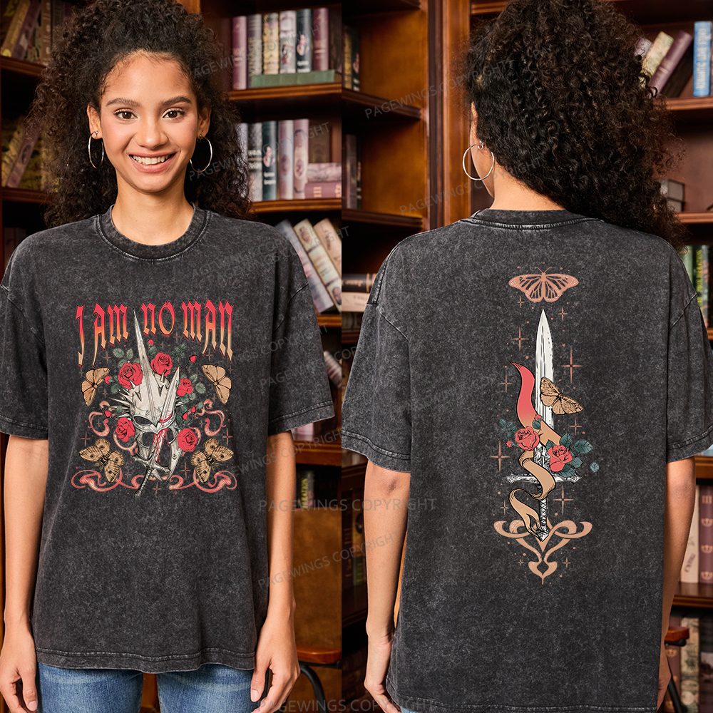 Pagewings I Am No Man Unisex Washed T-shirt