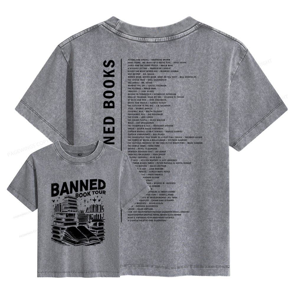 Pagewings Banned Books Tour Women's Washed T-shirt