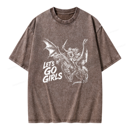 Pagewings Woman Dragon Rider Unisex Washed T-shirt