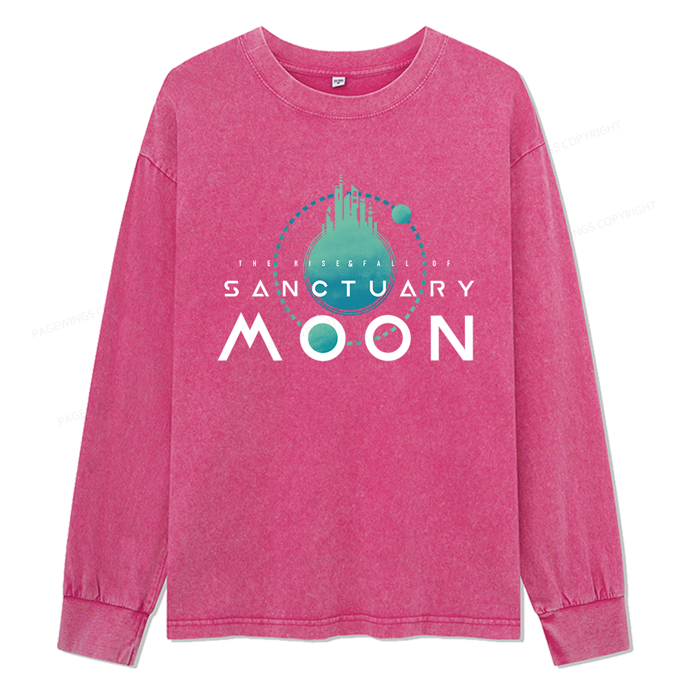Pagewings Sanctuary Moon Unisex Washed Long Sleeve T-shirt