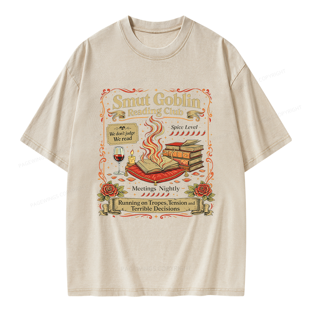 Pagewings Smut Goblin Unisex Washed T-shirt