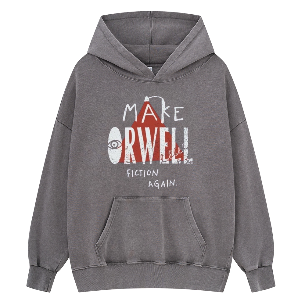Pagewings Make Orwell Fiction Again Unisex Washed Hoodie