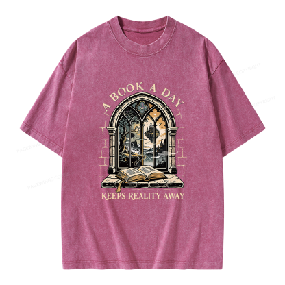 Pagewings A Book a Day Unisex Washed T-shirt