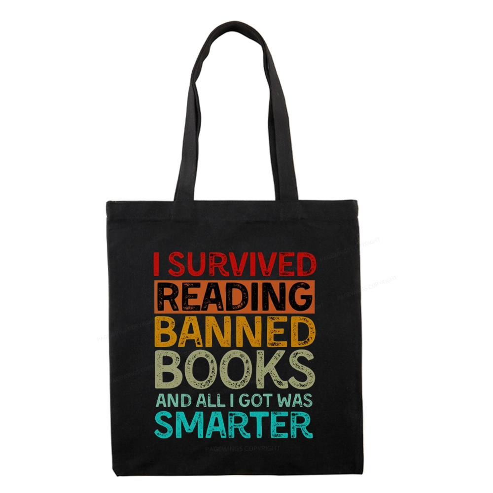 Pagewings I Survived Reading Banned Books And All I Got Was Smarter Tote Bag