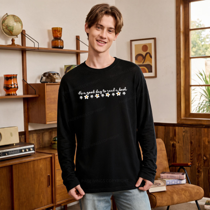 Pagewings Its A Good Day To Read Unisex Lightweight Long Sleeve T-Shirt