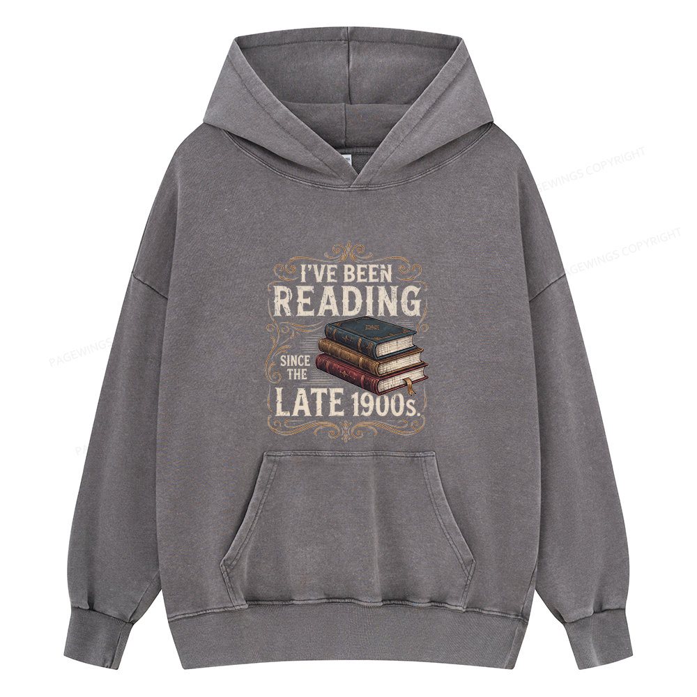 Pagewings Vintage Reading Since Late 1900s Unisex Washed Hoodie