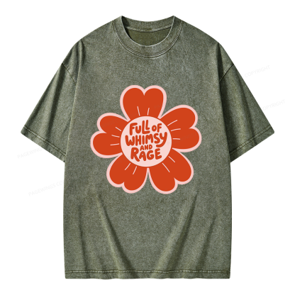 Pagewings Full of Whimsy and Rage Unisex Washed T-shirt