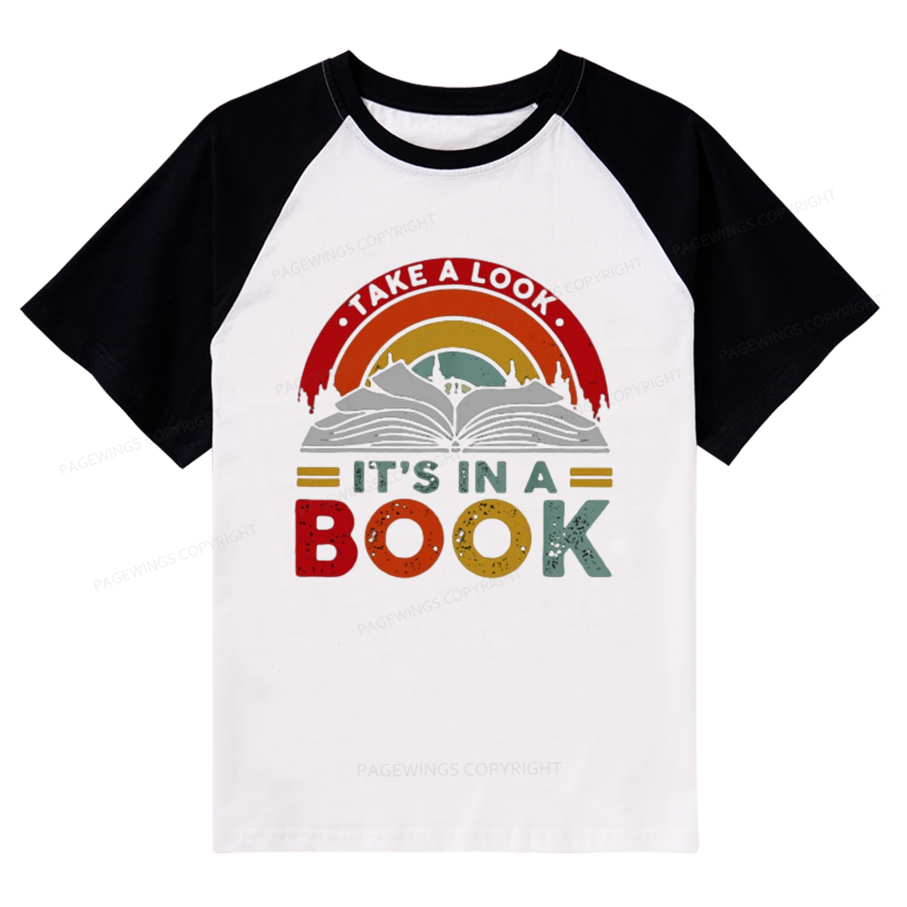Pagewings Take A Look It's In A Book Raglan T-shirt