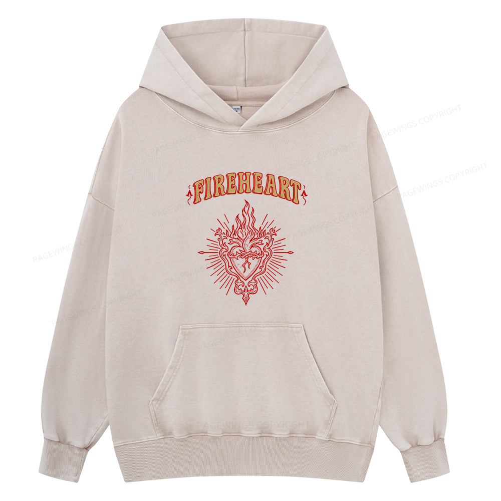 Pagewings Fireheart Unisex Washed Hoodie