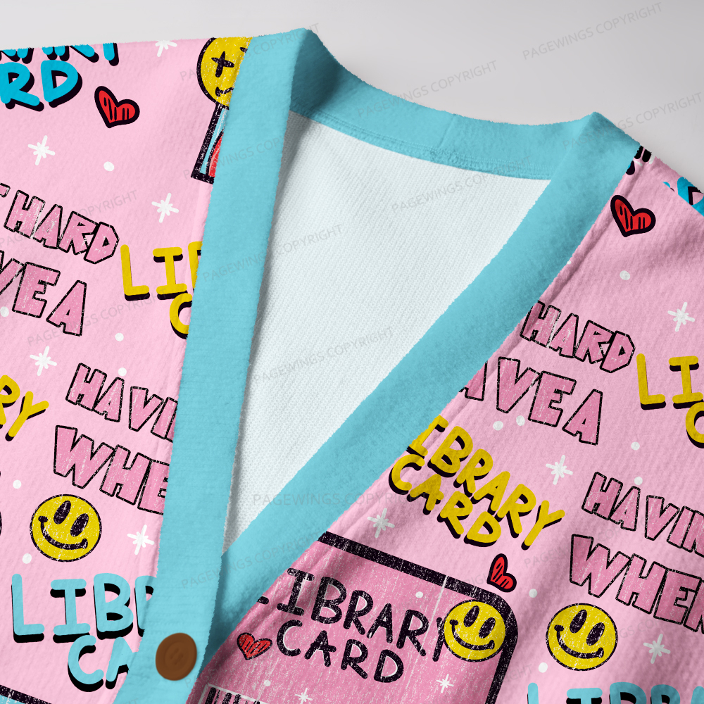 Pagewings Library Card Unisex Ugly Cardigan Sweaters