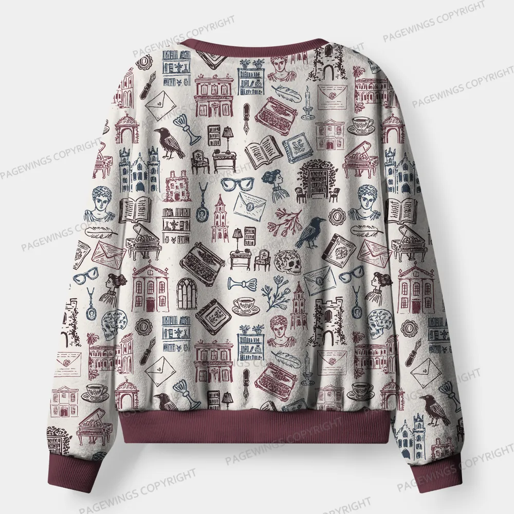 Pagewings Bookish Atmosphere Unisex Flannel Pajama Set