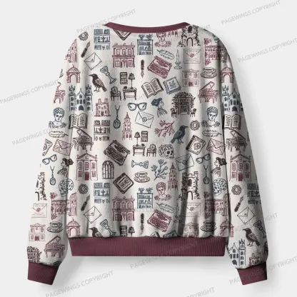 Pagewings Bookish Atmosphere Unisex Flannel Pajama Set