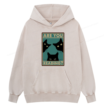 Pagewings Are You Reading Unisex Washed Hoodie