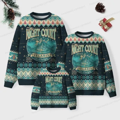 Pagewings The Night Court Velaris City Of Starlight Unisex Ugly Knit Sweatshirt