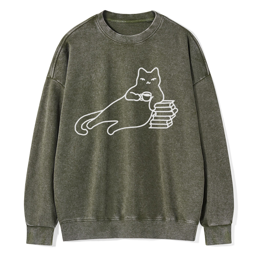 Pagewings Book Lover Shirt For Women Unisex Washed Sweatshirt