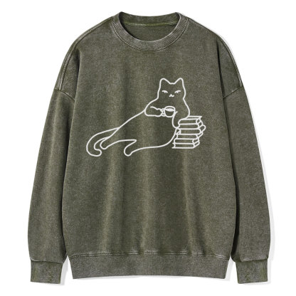 Pagewings Book Lover Shirt For Women Unisex Washed Sweatshirt