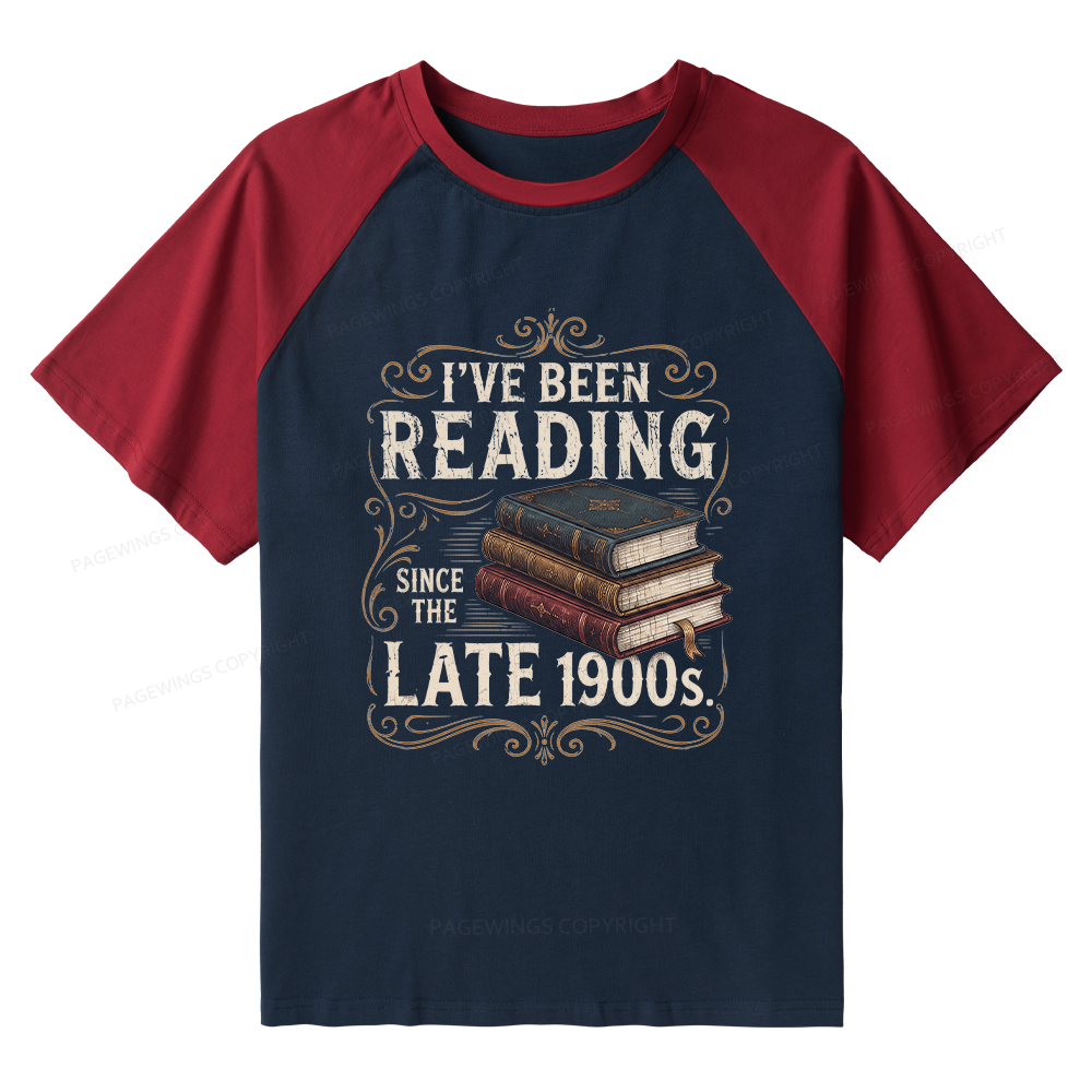 Pagewings Vintage Reading Since Late 1900s Raglan T-shirt