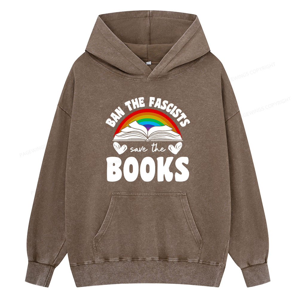 Pagewing Banned books Unisex Washed Hoodie