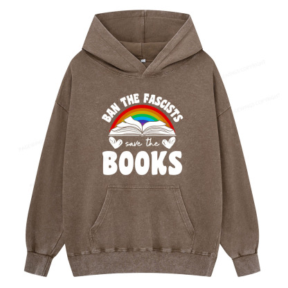 Pagewing Banned books Unisex Washed Hoodie