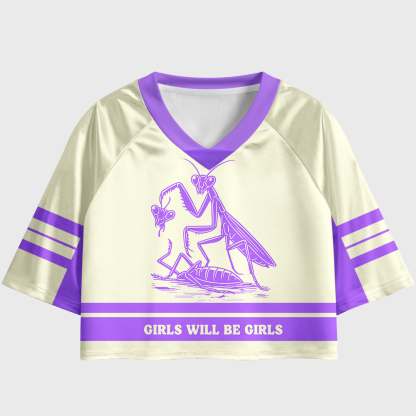 Pagewings Girls Will Be Girls Women's Cropped Jersey
