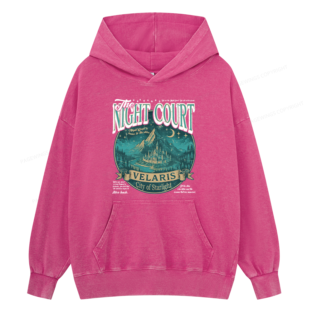 Pagewings The Night Court Unisex Washed Hoodie