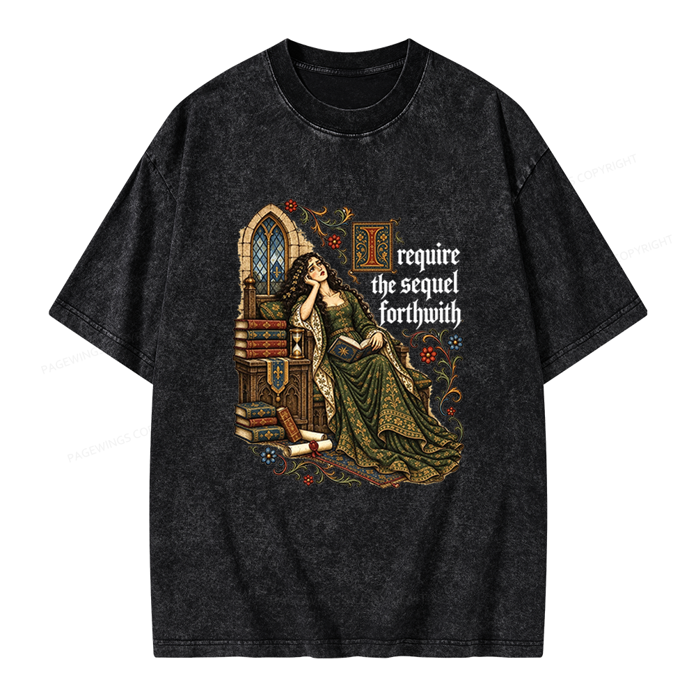 Pagewings Medieval Reading Unisex Washed T-shirt