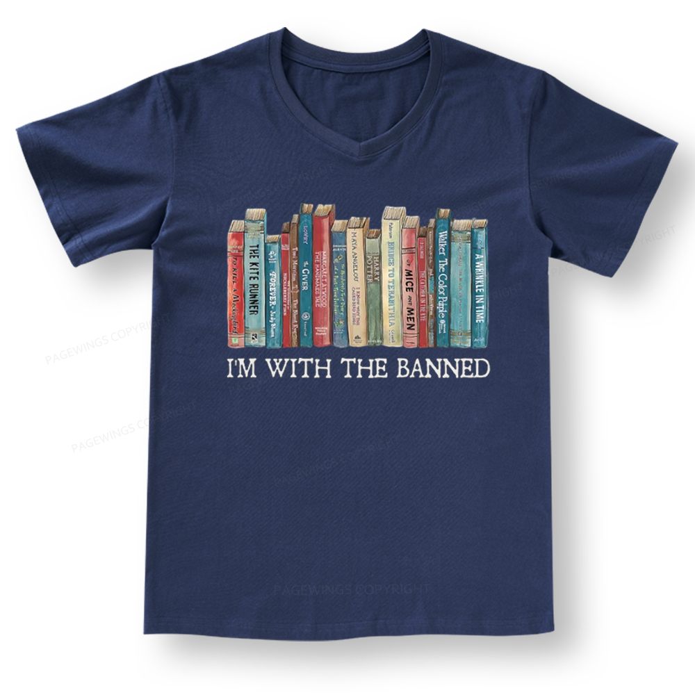 Pagewings I'm With The Banned V-neck T-shirt 