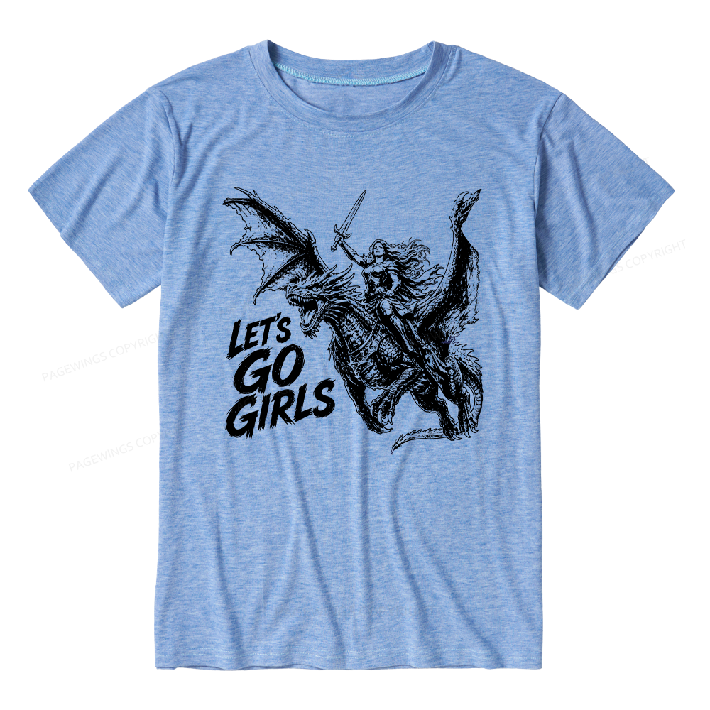 Pagewings Woman Dragon Rider Unisex Heather T-Shirt