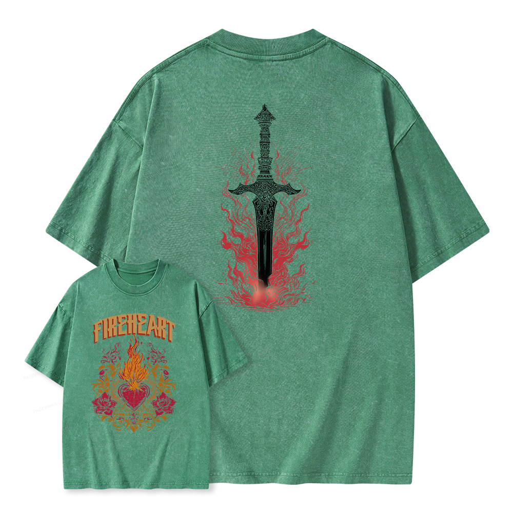 Pagewings Fireheart Unisex Washed T-shirt