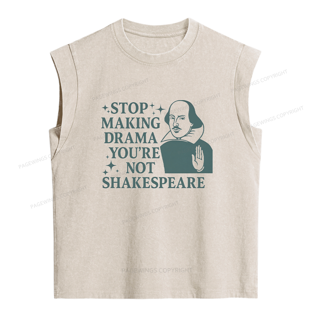 Pagewings Stop Making Drama Women's Washed Tank Top