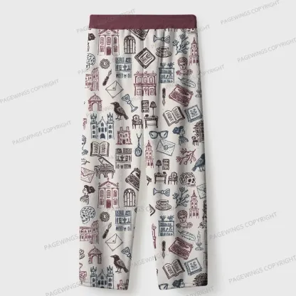Pagewings Bookish Atmosphere Unisex Flannel Pajama Set