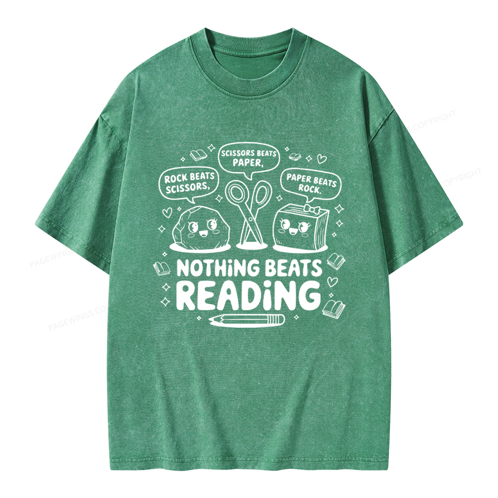 Pagewings Nothing Beats Reading Unisex Washed T-shirt