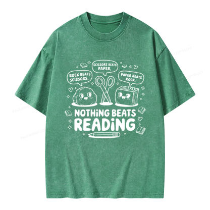 Pagewings Nothing Beats Reading Unisex Washed T-shirt