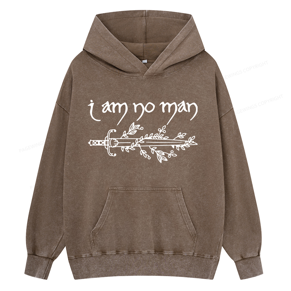 Pagewings I Am No Man Unisex Washed Hoodie