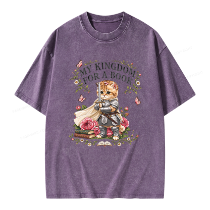 Pagewings My Kingdom For A Books Unisex Washed T-shirt